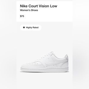 Nike Court Vision Low. Women Sneaker Size 8.